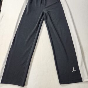 Nike Air Jordan Warm-Up Pants Womens L Gray White Stripe Jumpman Jogger